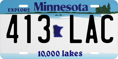 MN license plate 413LAC