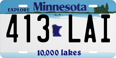 MN license plate 413LAI