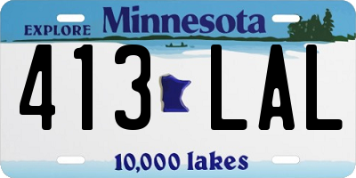 MN license plate 413LAL