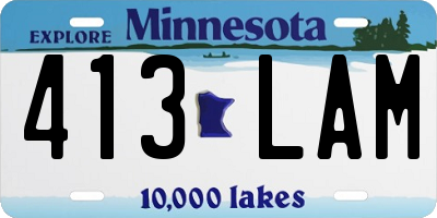 MN license plate 413LAM