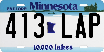 MN license plate 413LAP