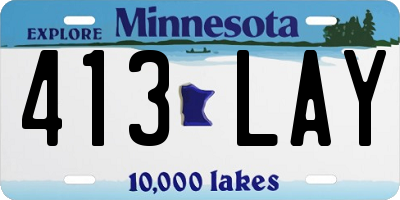 MN license plate 413LAY