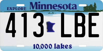 MN license plate 413LBE