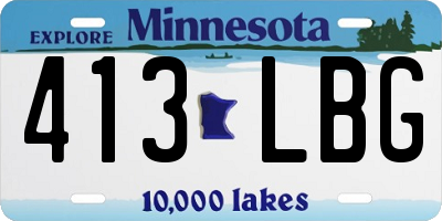 MN license plate 413LBG