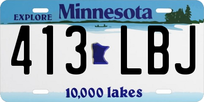 MN license plate 413LBJ