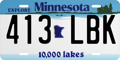 MN license plate 413LBK