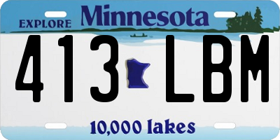 MN license plate 413LBM