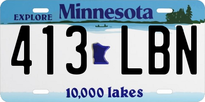 MN license plate 413LBN