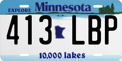 MN license plate 413LBP