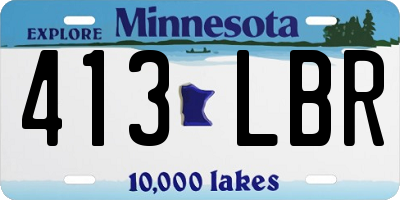 MN license plate 413LBR