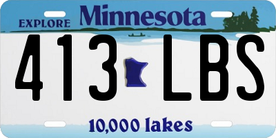 MN license plate 413LBS
