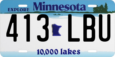 MN license plate 413LBU