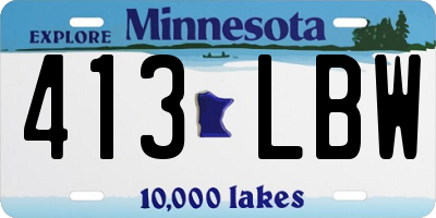 MN license plate 413LBW