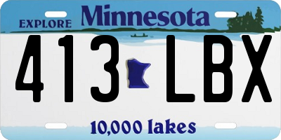 MN license plate 413LBX