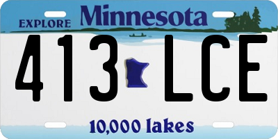 MN license plate 413LCE