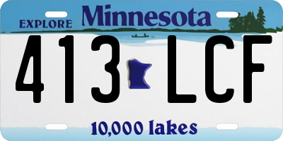 MN license plate 413LCF