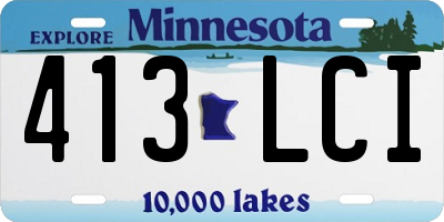 MN license plate 413LCI