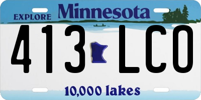 MN license plate 413LCO