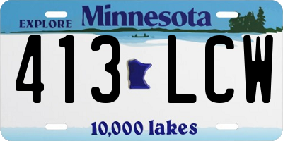 MN license plate 413LCW