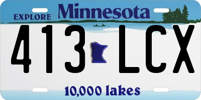 MN license plate 413LCX