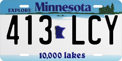 MN license plate 413LCY