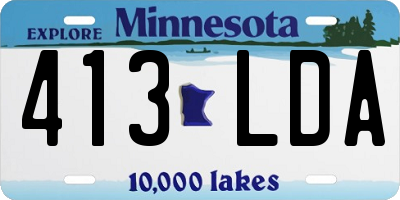 MN license plate 413LDA
