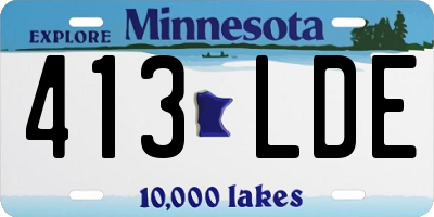 MN license plate 413LDE