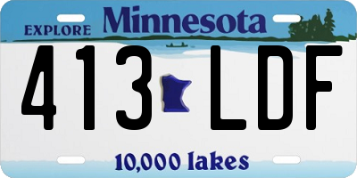 MN license plate 413LDF