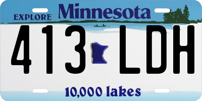MN license plate 413LDH