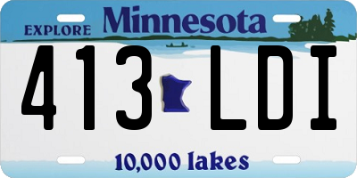 MN license plate 413LDI