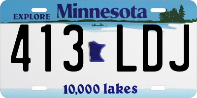MN license plate 413LDJ