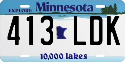 MN license plate 413LDK