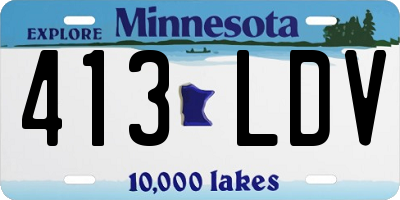 MN license plate 413LDV