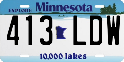 MN license plate 413LDW