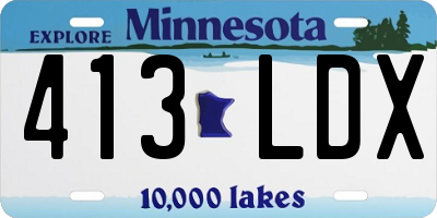 MN license plate 413LDX