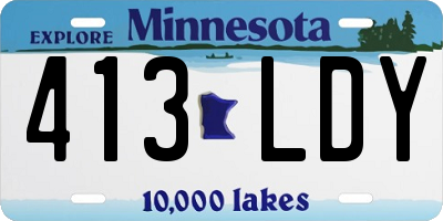 MN license plate 413LDY