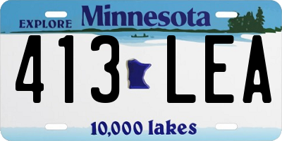 MN license plate 413LEA