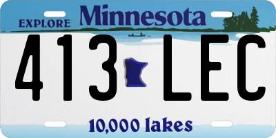 MN license plate 413LEC