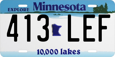 MN license plate 413LEF