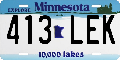 MN license plate 413LEK