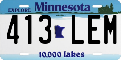 MN license plate 413LEM