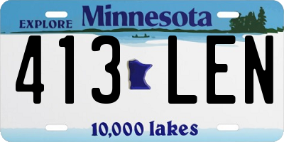 MN license plate 413LEN