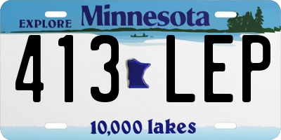 MN license plate 413LEP