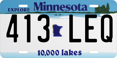 MN license plate 413LEQ