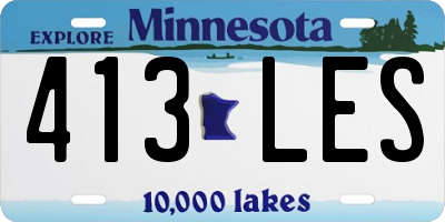 MN license plate 413LES