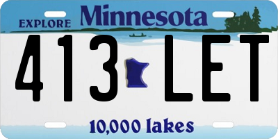 MN license plate 413LET