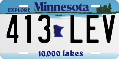 MN license plate 413LEV