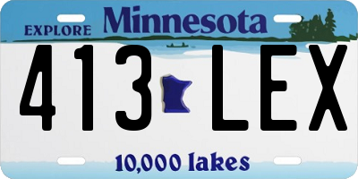 MN license plate 413LEX