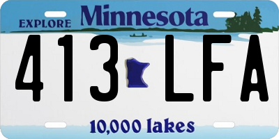 MN license plate 413LFA