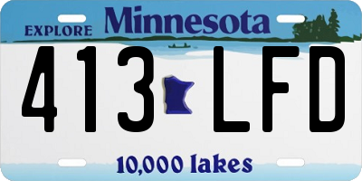 MN license plate 413LFD